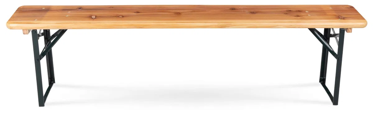Stagecaptain BBB-180 Hirschgarten Panca Da Birreria Set 2x - 2 panche robuste e lunghe (177 cm) - Cerniere metalliche stabili - Superficie verniciata - Pieghevole - Seduta in legno - Naturale
