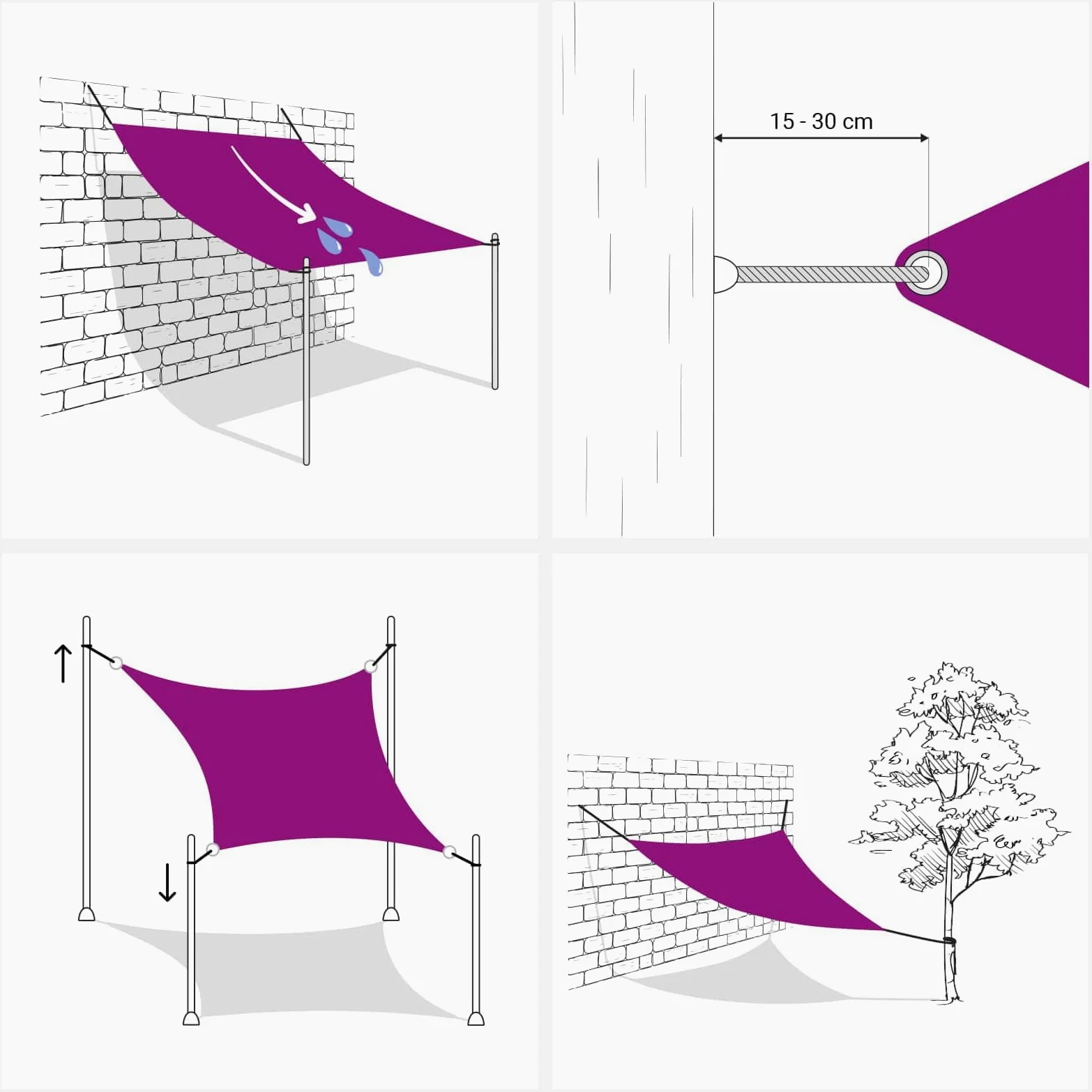 vidaXL Telo Ombra Blu e Bianco 4 x 5 m HDPE, Tenda moderna per giardino e terrazza, copertura sole, ombre, protezione UV, canopee per balconi