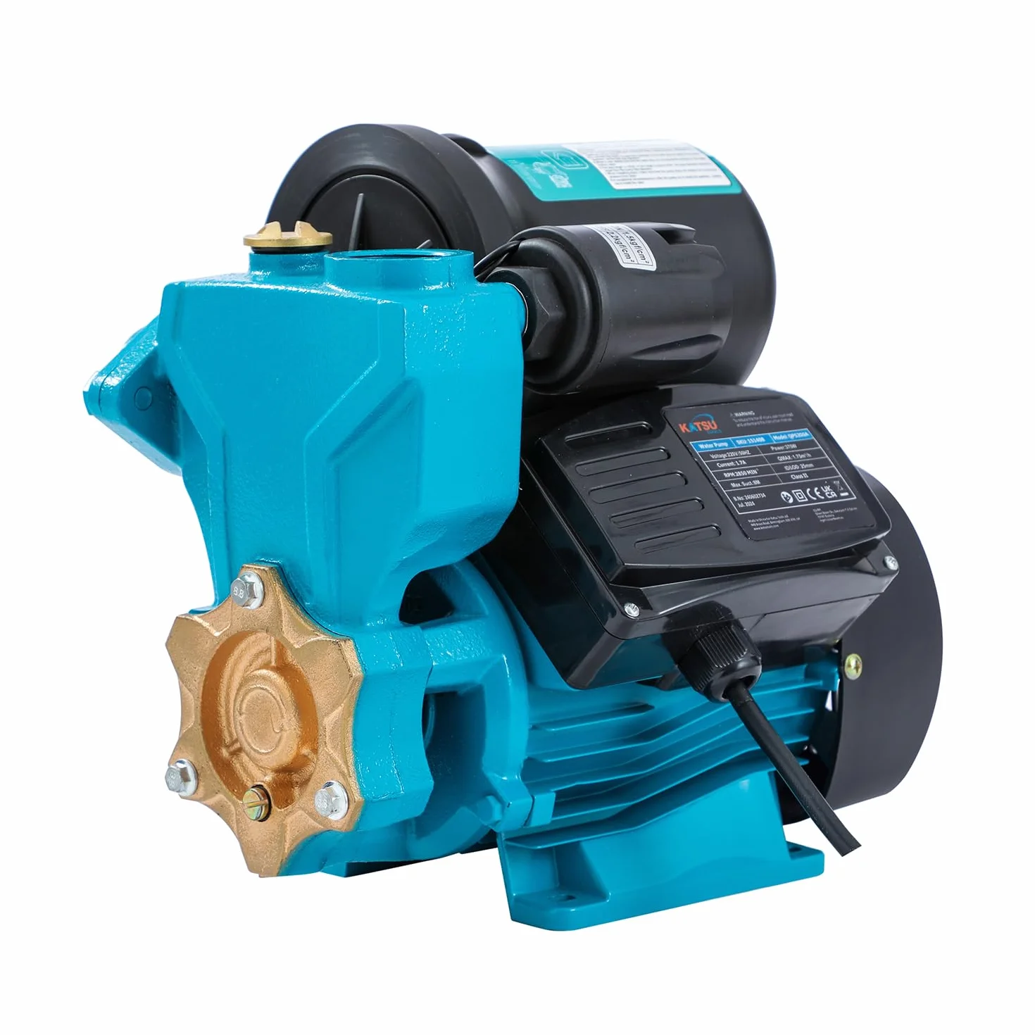 KATSU Tools Pompa di aumento della pressione dell'acqua Controllo della pressione semiautomatico Autoadescante 370W Adatto per rubinetti dell'acqua domestici da giardino 151408
