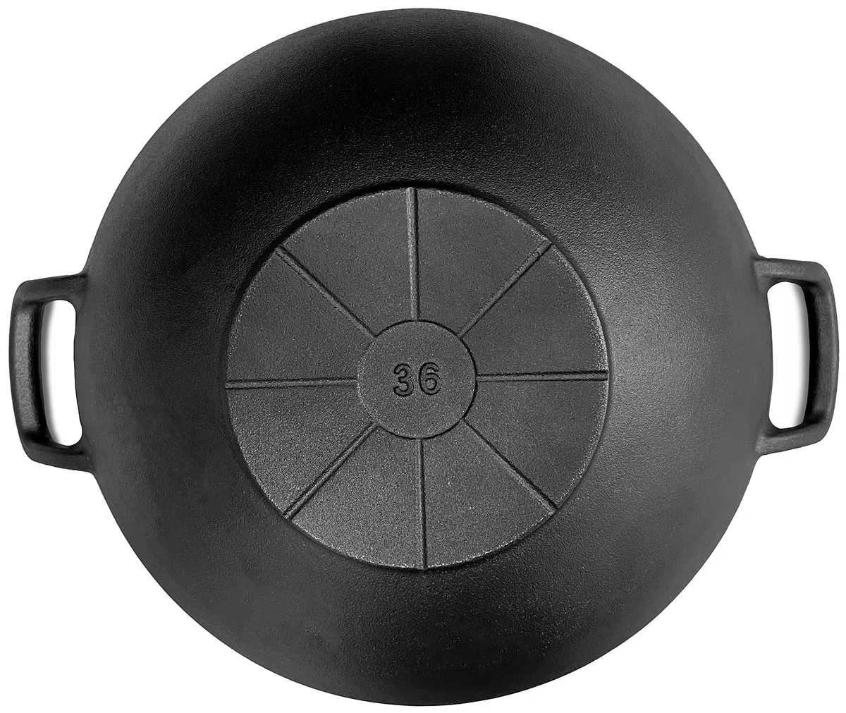 Wok in 100% ghisa con superficie smaltata, diametro 36 cm, grande, grill, induzione, fuoco, barbecue a gas, padella wok, con guanti da barbecue di alta qualità