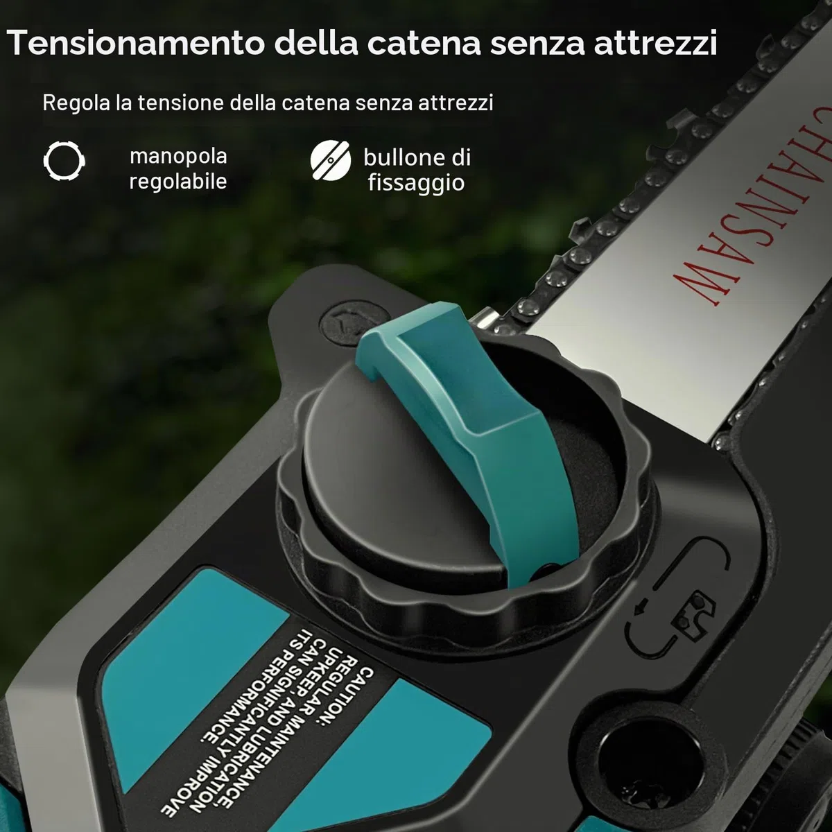 Mini motosega 15 cm compatibile con batteria Makita 18V, motosega da potatura brushless con lubrificazione automatica per taglio del legno e giardinaggio (senza batteria e olio catena)