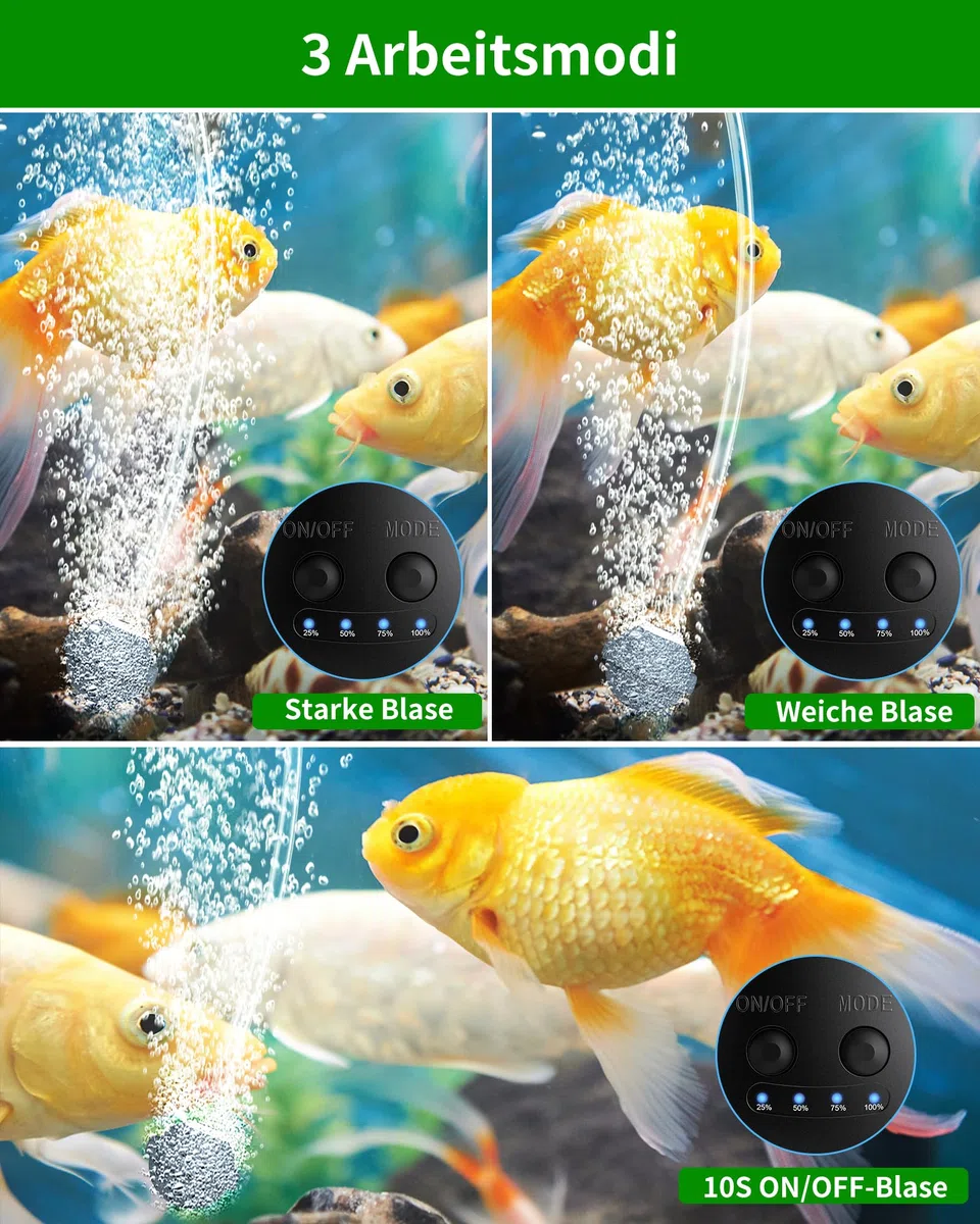 Biling 15 W Aeratore Laghetto Solare, Pompa ad Aria Solare Ossigenata con 4400mAh Batteria, Batteria Indicatore Carica, 4 Pietre Porose Tubo da 4 m, Aerazione di Laghetti da Giardino, Acquari, Pesca