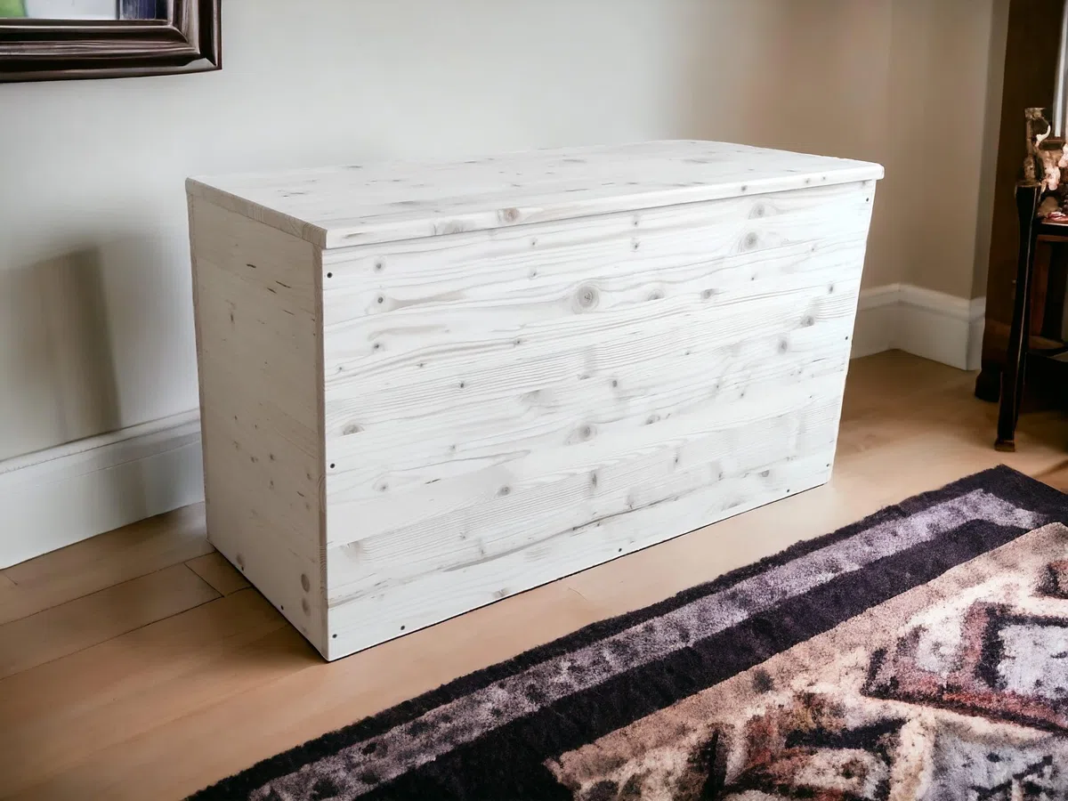 TOTAL WOOD 2012 Cassapanca Contenitore Baule in Legno Interno Esterno 90x35x50 cm al Naturale Non trattato Anche su Misura