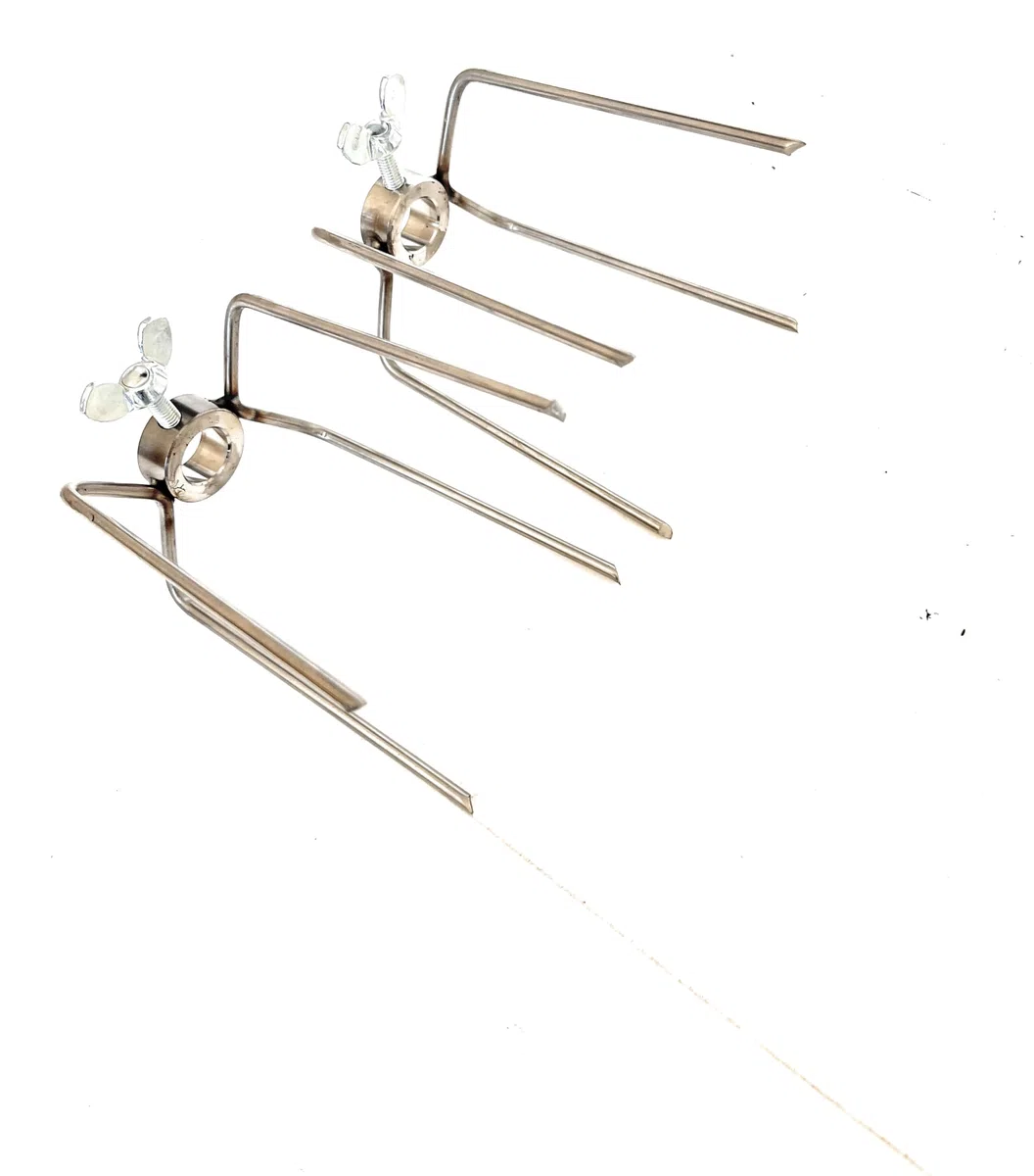 ALLEGRI Girarrosto Professionale Elettrico Gigante con Velocita' Variabile Spiedo ACCIAIO INOX sezione Esagonale lunghezza cm 140 e 2 Fermacarne PORTATA 40 KG