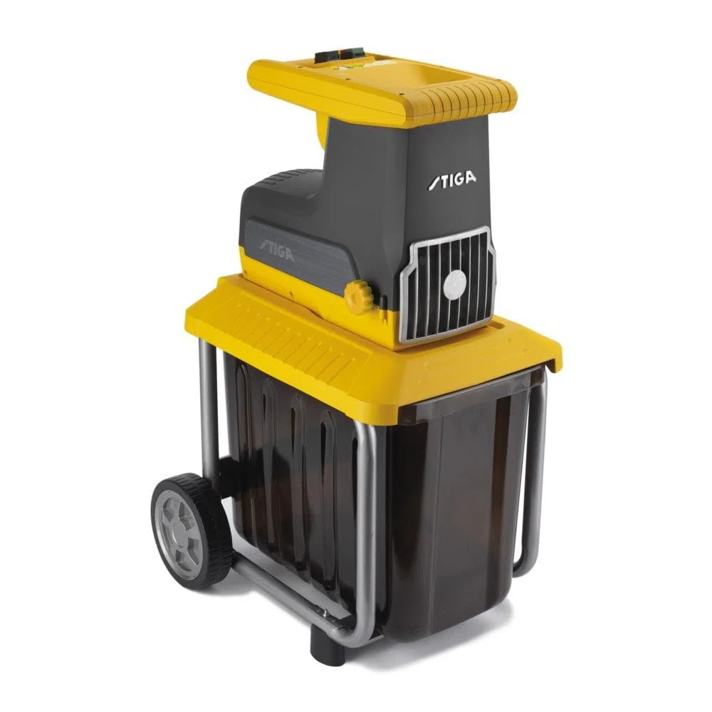 STIGA Bio Silent 2500 Biotrituratore Elettrico, 2500 W, 60 L – Rullo 8 Denti, Motore Brushless – Per Giardinaggio, Rami fino a 40 mm