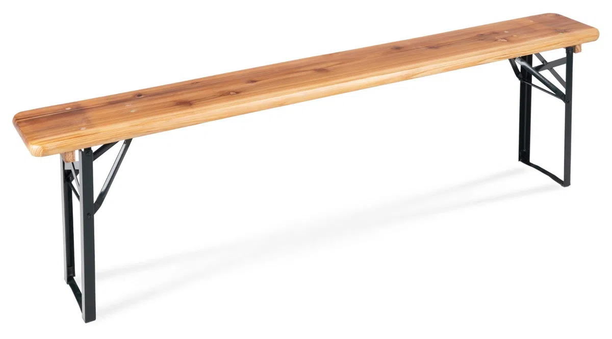 Stagecaptain BBB-180 Hirschgarten Panca Da Birreria Set 2x - 2 panche robuste e lunghe (177 cm) - Cerniere metalliche stabili - Superficie verniciata - Pieghevole - Seduta in legno - Naturale
