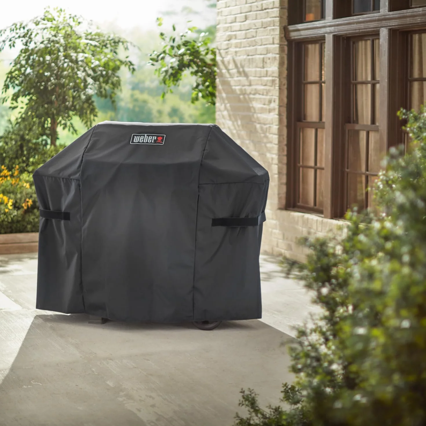 Weber Copertura per BBQ Premium per Serie Spirit & Spirit II 300, Traspirante, Resistente ai Raggi UV e all'Acqua, con Chiusura in Velcro per Fissaggio - Nero (7183)