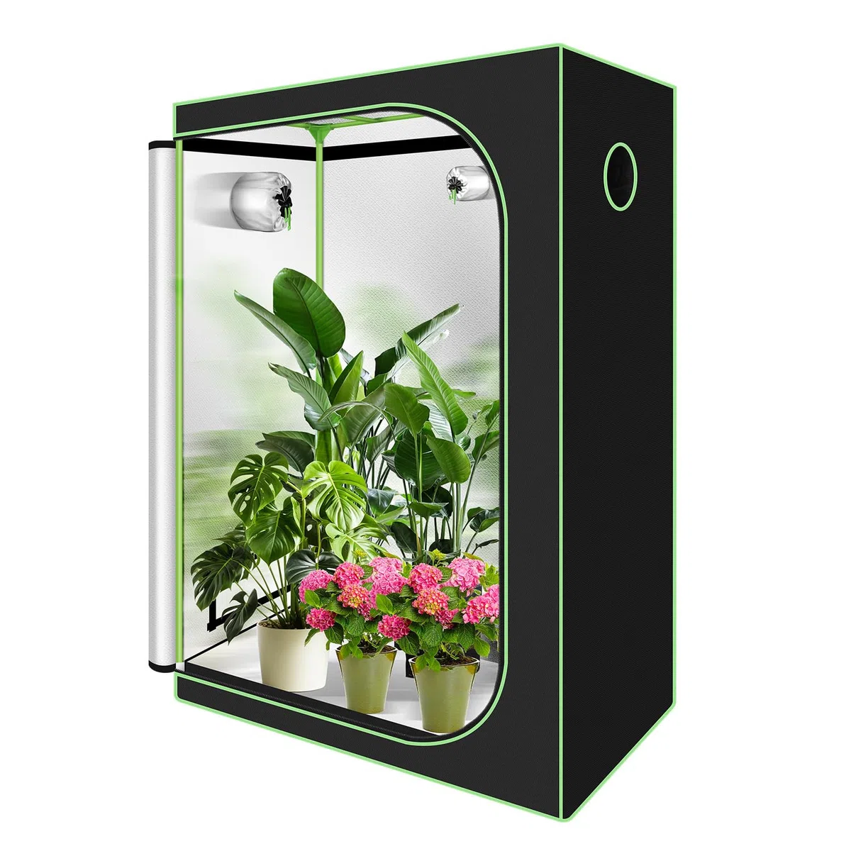 Grow Tent, tenda da giardino, 120 x 60 x 180 cm, resistente alla luce e impermeabile, con finestra di osservazione, Grow Box per serra ariosa, coltivazione in ambienti interni