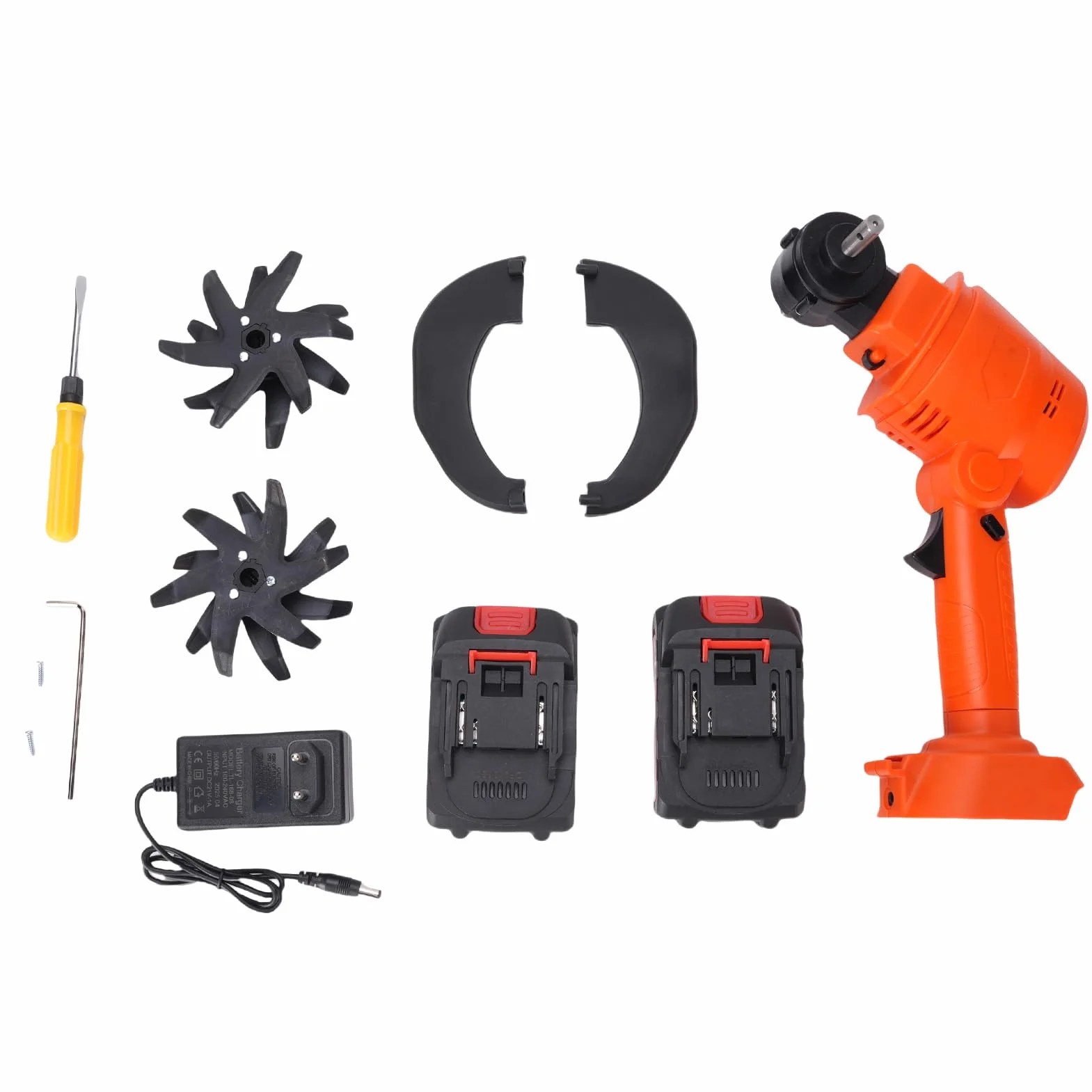 Motocoltivatore a batteria, Motocoltivatore elettrico da giardino a batteria con 2 batterie da 1500 mAh, Motocoltivatore portatile, Motocoltivatore da giardino per prato (Spina europea)