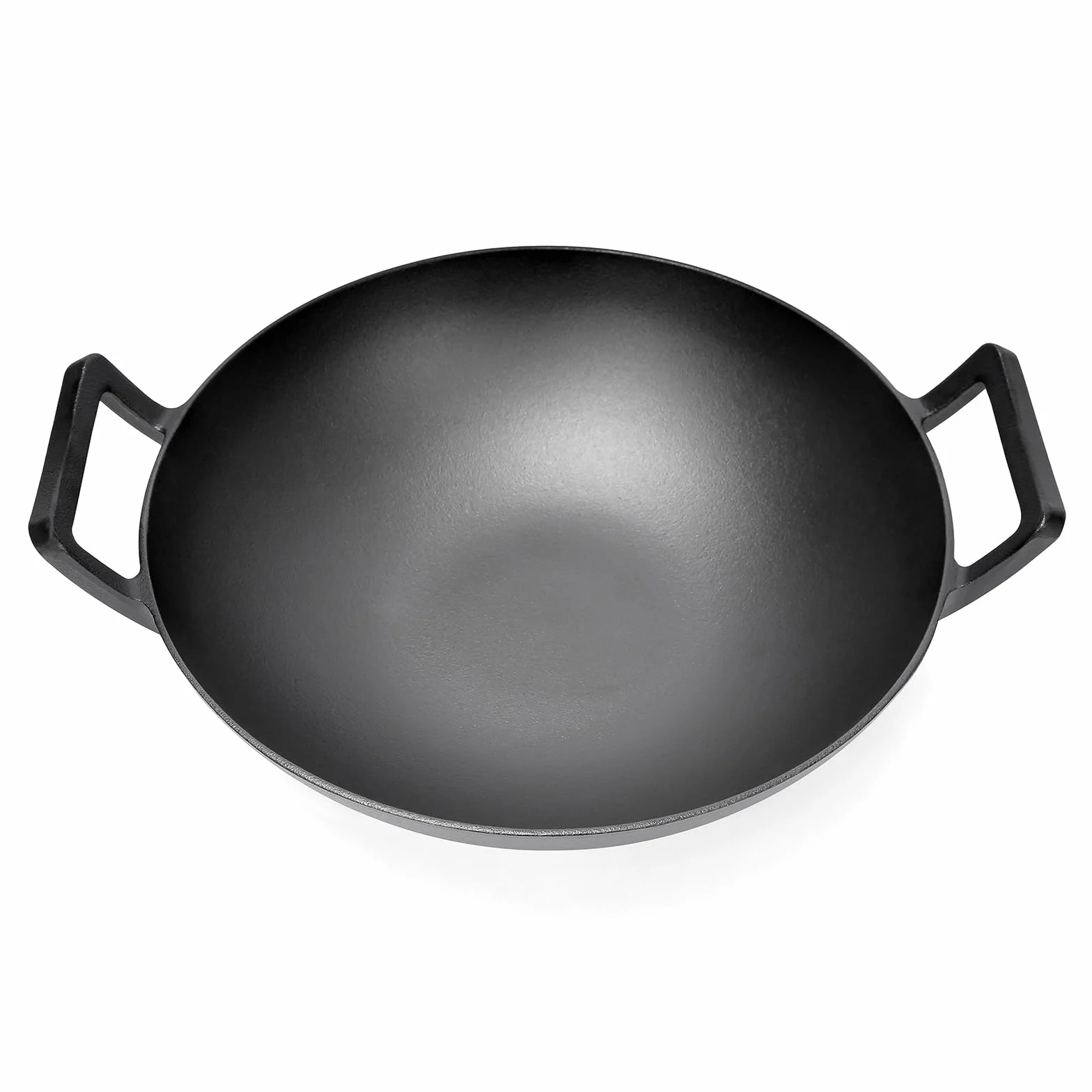 GFTIME Wok in ghisa Ø 36 cm universale per barbecue a gas, grill, induzione, fuoco, Weber Spirit, Genesis gourment, Enders, Weber da 57 cm, pre-stagionata, resistente al calore, non stick, Ø 36 cm