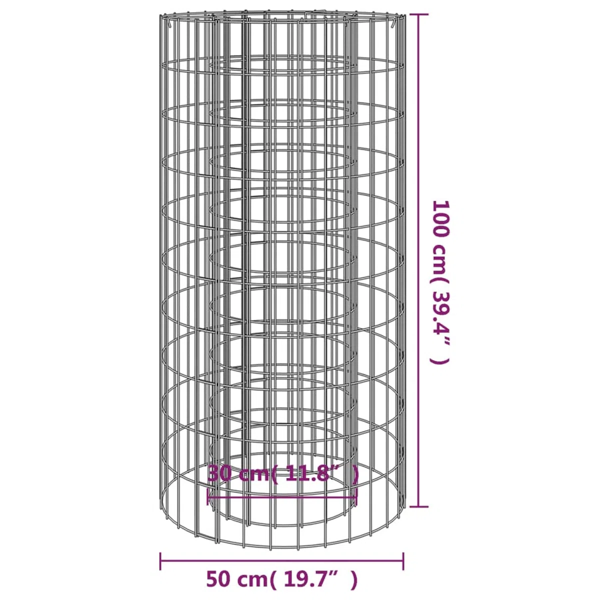 Caminetto a Gabbione Ø 50 cm Ferro Zincato-153559