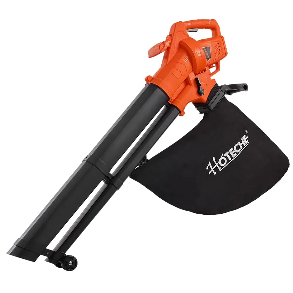 Hoteche Soffiatore per foglie da 3000 W con funzione di aspirazione e triturazione, 270 km/h, volume di aspirazione 13 m³/min, sacchetto di raccolta da 45 l incluso