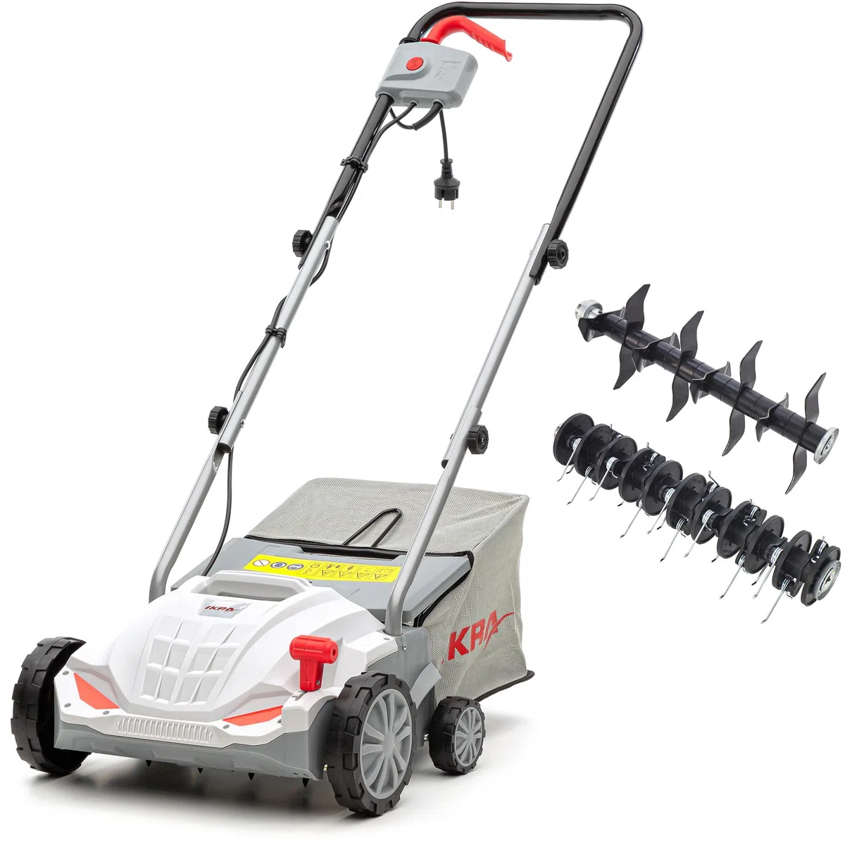 IKRA scarificatore arieggiatore elettrico IEVL 1532, cesto di raccolta 30l, larghezza 32cm, profondità di lavoro regolabile, 1500W