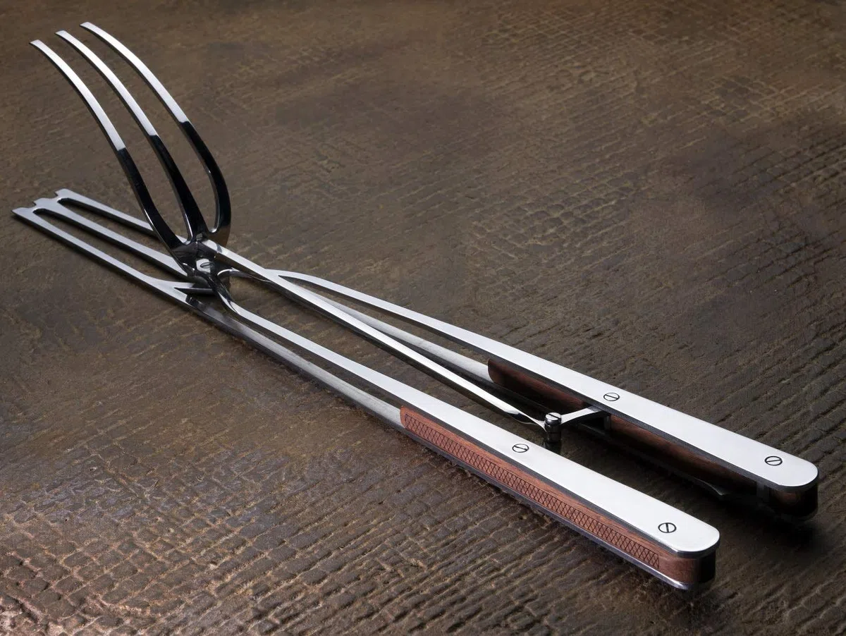 Steakarola Smart_Migliore Pinza per Barbecue in Acciaio Inox e Legno massello zigrinato