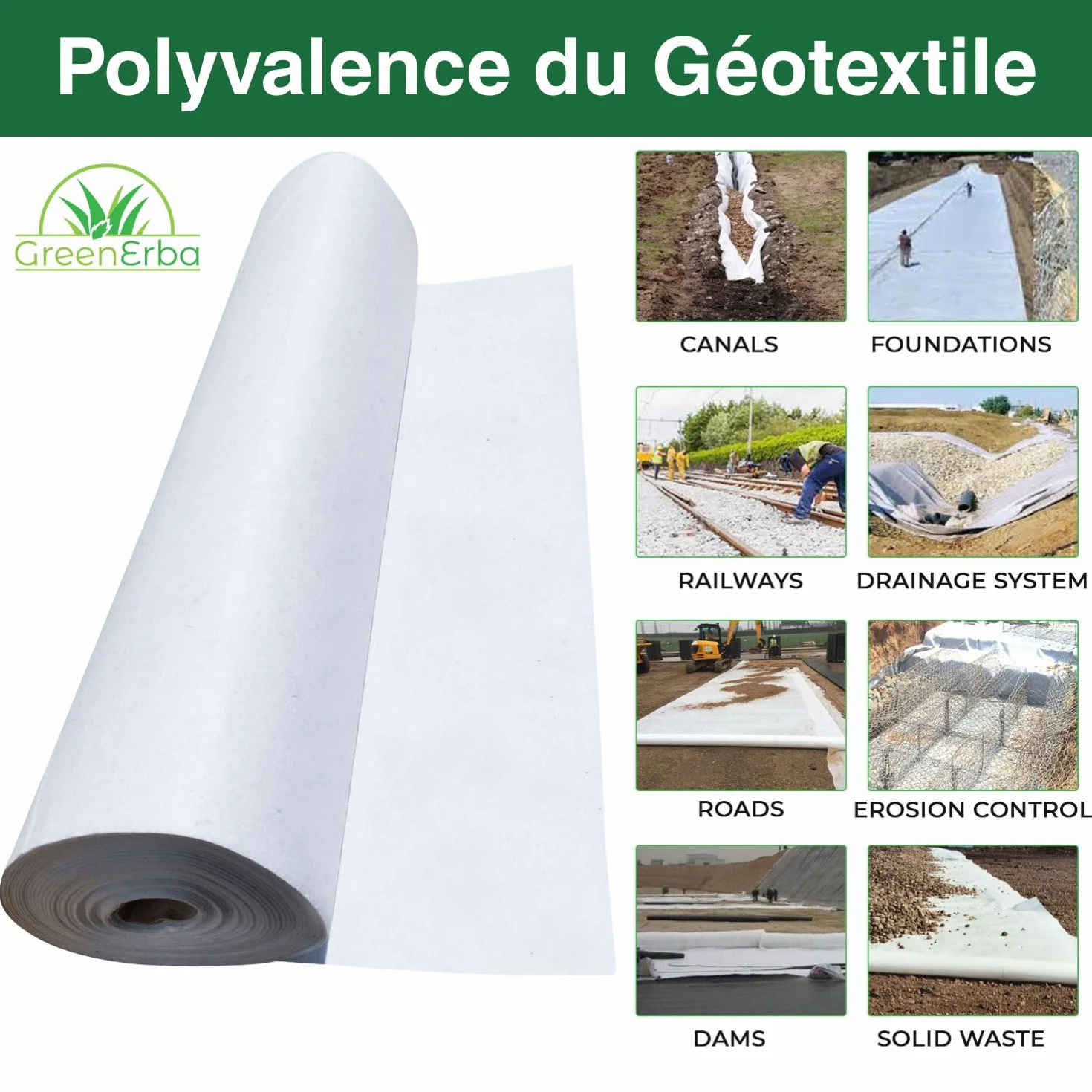 Feltro geotessile 30m² 400g/m2 Poliestere (PES) - Tessuto permeabile all'Acqua - 1 x 30m - Drenaggio Stagno/terrazza/Giardino - Separazione Ghiaia/Sabbia/pavimentazione/Gas Sintetico