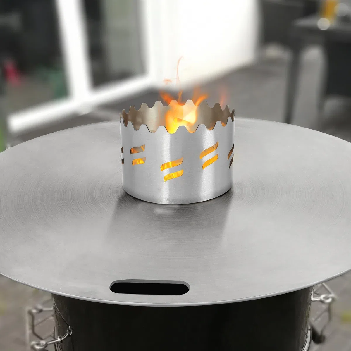 GFTIME Set di acquisto in acciaio inox per tutti i fuochi, piastra grill, plancha con apertura circolare Ø 20 cm