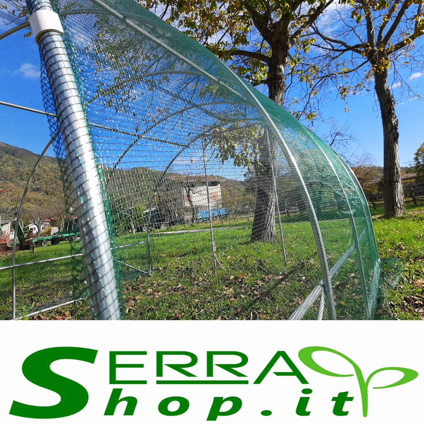 Serra Tunnel NetPlus 3x5m con Rete antigrandine per orto Giardino Auto Protezione grandine