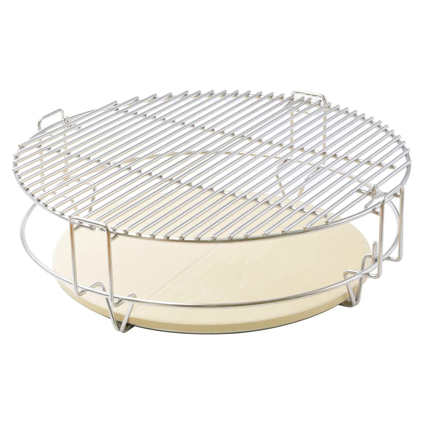 Onlyfire GCG-8552 Griglia Sistema di cottura (2x Griglie, 1x Rack, 2x deflettori di calore) Adatto per Grill in ceramica, Compatibile per Big Green Egg grande, Kamado Joe Classic, Pit Boss K22 ecc.