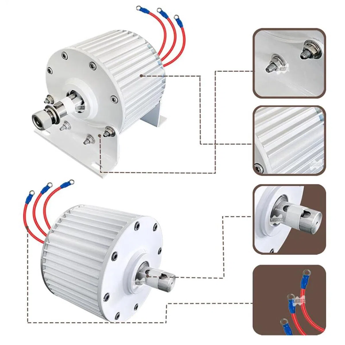 Generatore a magneti permanenti Senza Ingranaggi da 14000W, Dynamo Magnetica ad Acqua per Turbine idrauliche da 12V 24V 48V (750 Giri/min, 220V)