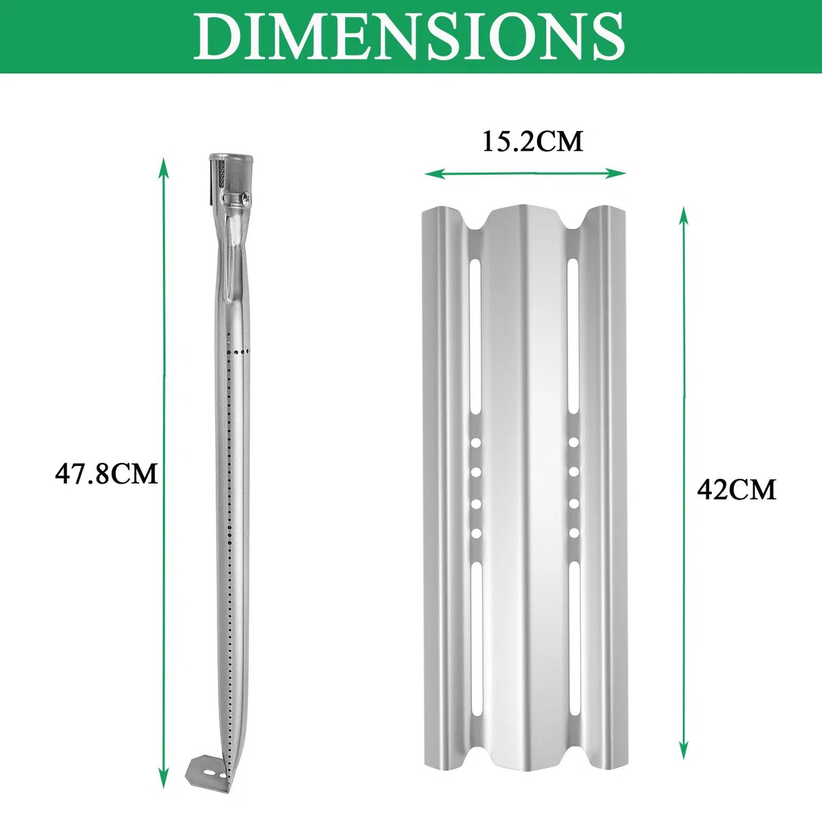 WELL GRILL Sear Plate & Bruciatore - Set di 3 tubi per barbecue a gas Napoleon Legend LEX 485 605 730 Series, Prestige 500, Rogue 365, LD485RB, LD485RSIB, in acciaio inox