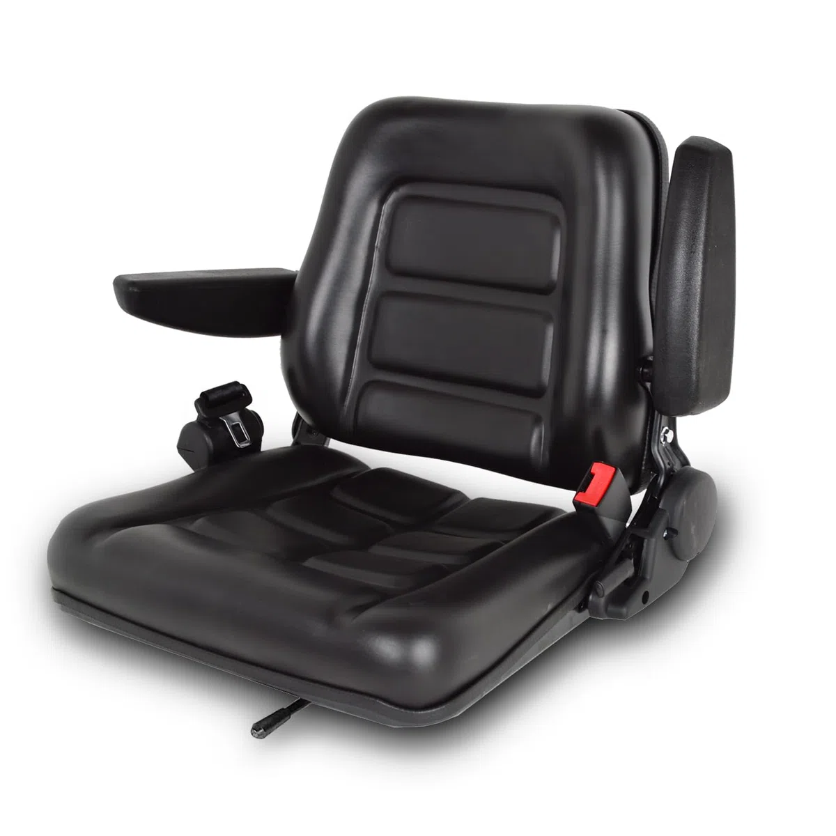 Sedile universale per carrello, sedile trattore pieghevole con schienale regolabile, cintura di sicurezza per tosaerba in PVC per escavatore, pale compatta, terna per escavatore, bulldozer, pale