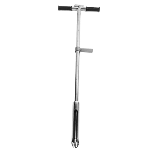 Campionatore di terreno, 105 cm, sonda terra in acciaio inox, campionatore con pedale espulsore e impugnatura a T, per prato, giardino, fattoria