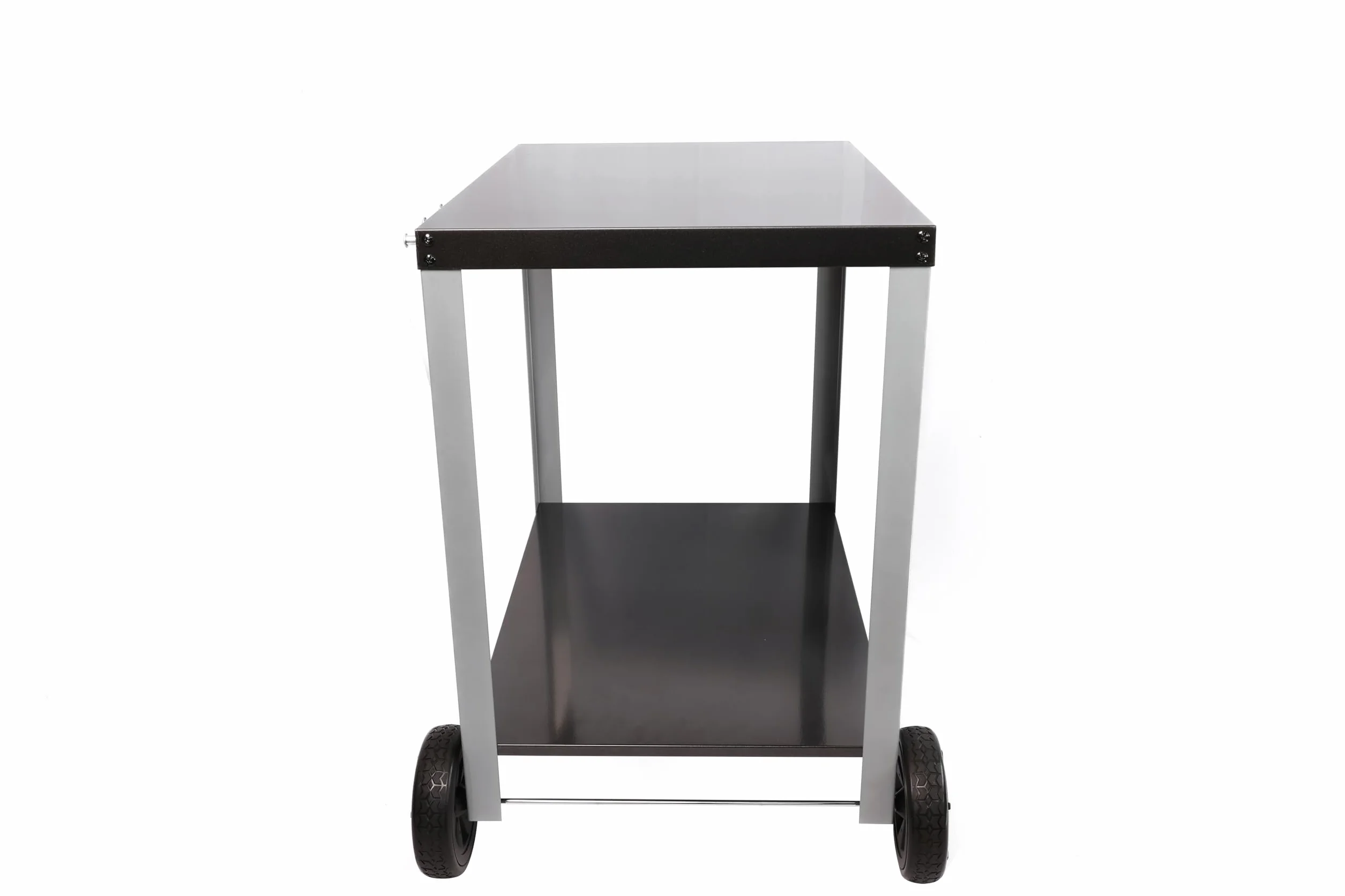 Cook'in Garden - Carrello con piano di lavoro mobile e ruote rinforzate, mobile da esterno ideale per giardino o terrazza, supporto ideale per barbecue o barbecue, nero/grigio