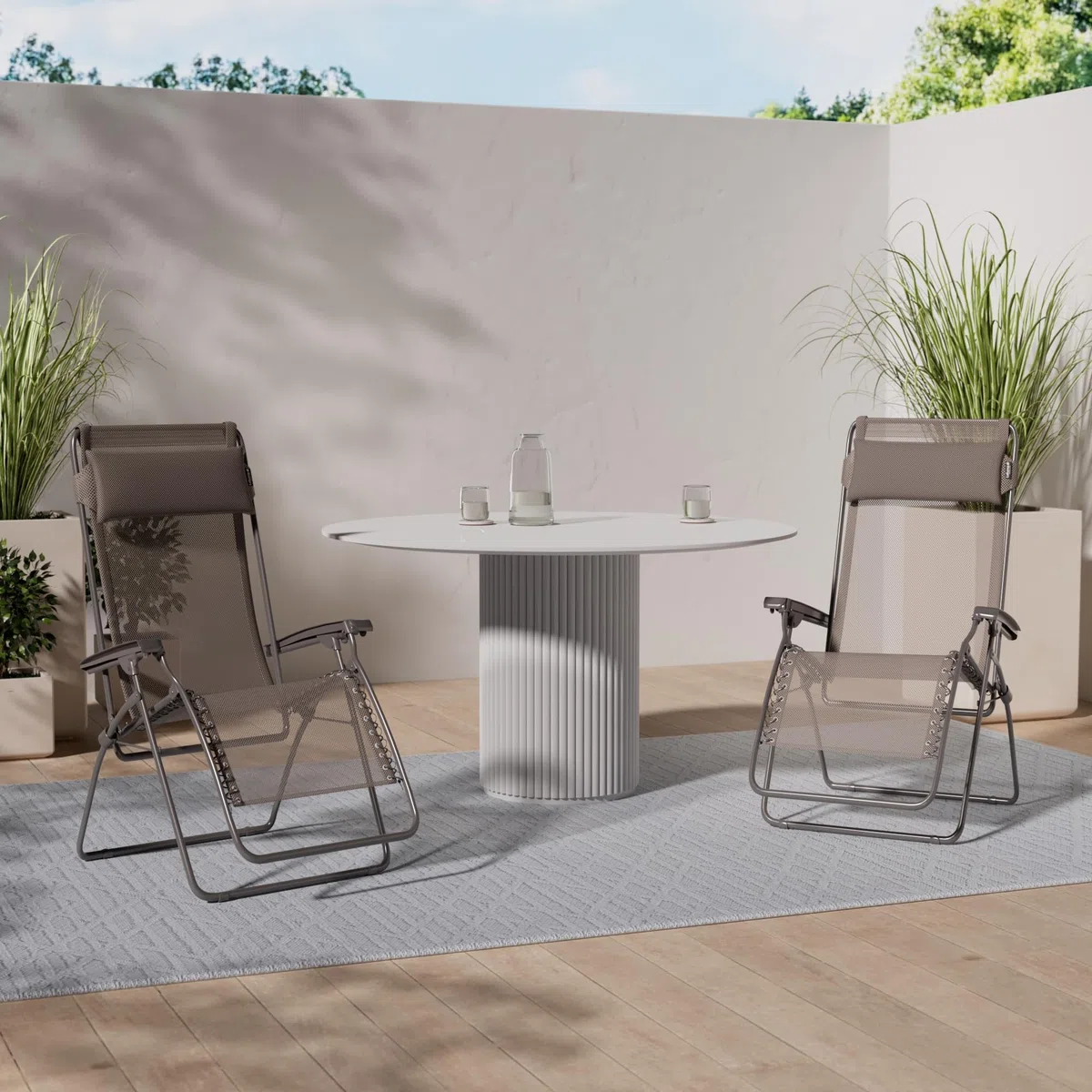 Lafuma Mobilier Rt2 Relax-Sedia a Sdraio reclinabile, Tessuto, Castagna, 114x68x87 cm