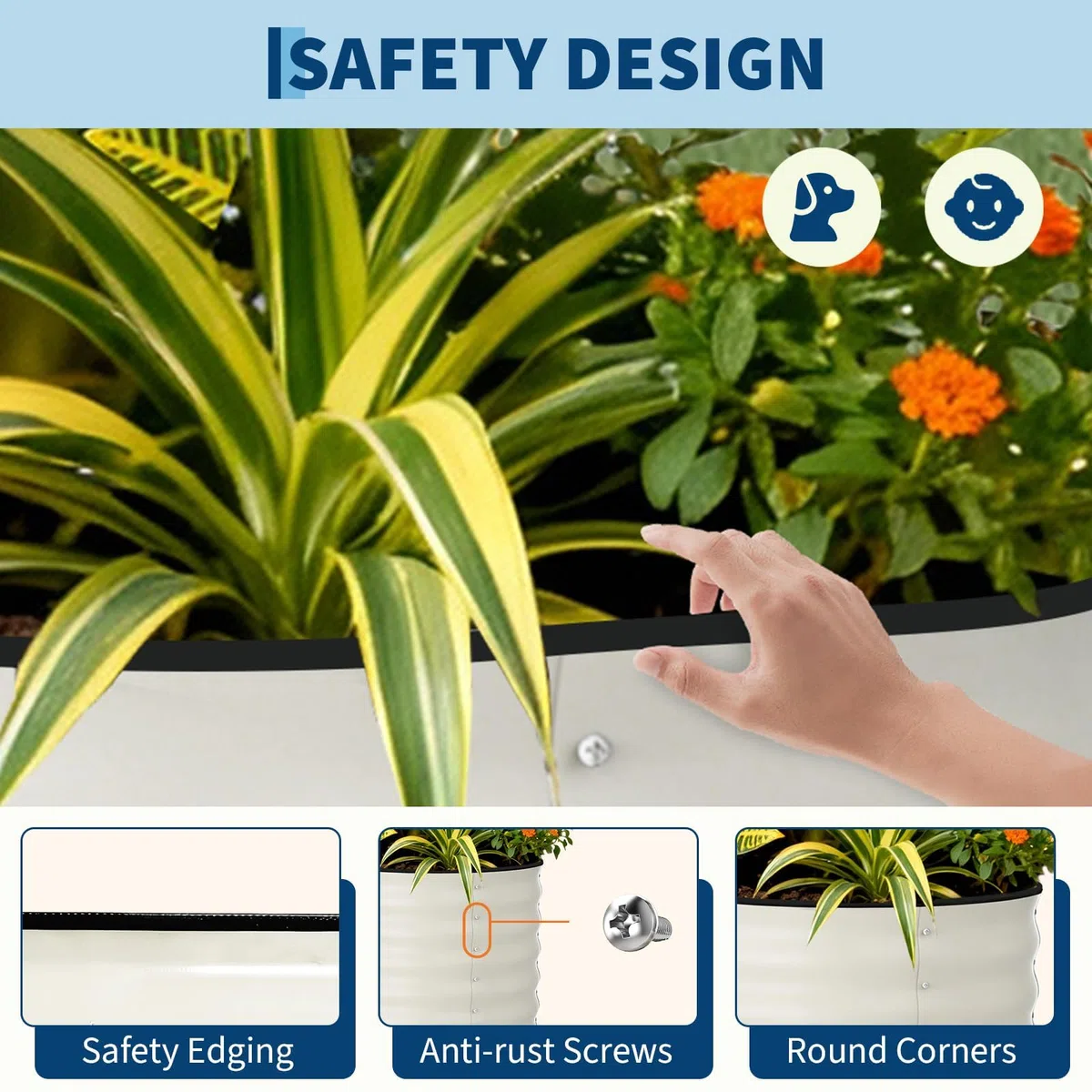 Set Di 2 Aiuole Rialzate Robuste e Resistenti Alle Intemperie Acciaio Zincato Ampie Aiuole Ortaggi Fiori e Frutta Antiruggine, Durevole, Facile Montare, Ideale Uso Esterno – Dimensioni: 8x4x1