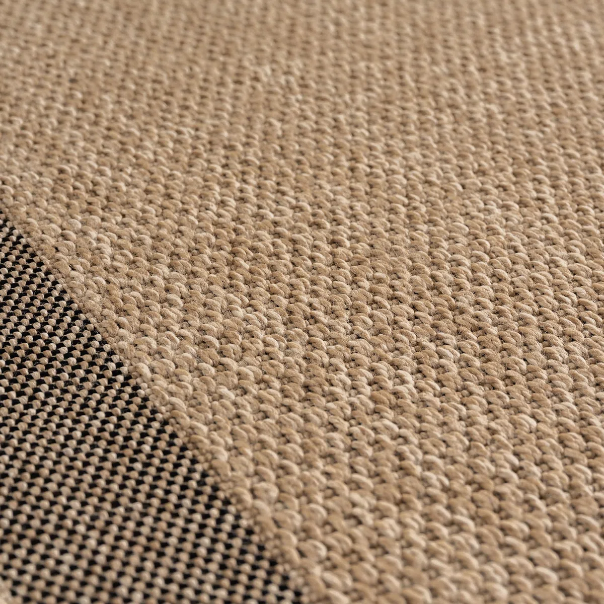 Teppium Tappeto Outdoor Rotondo 160 cm Beige, Resistente alle Intemperie Facile da Pulire, Tappeto Look Juta per Terrazza Giardino Soggiorno Sala da Pranzo