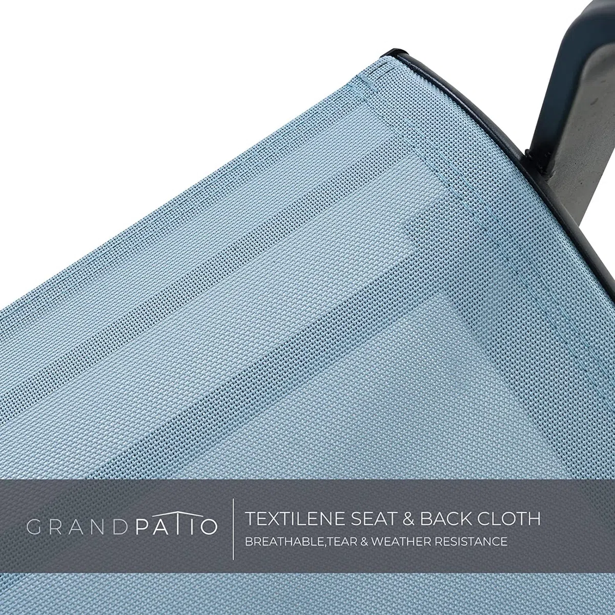 Grand patio Sedia a Dondolo Textilene, Poltrona a Dondolo Ultra Resistente, Poltrona Struttura in Metallo per Veranda, Giardino, Terrazza (Blu, 3PC)
