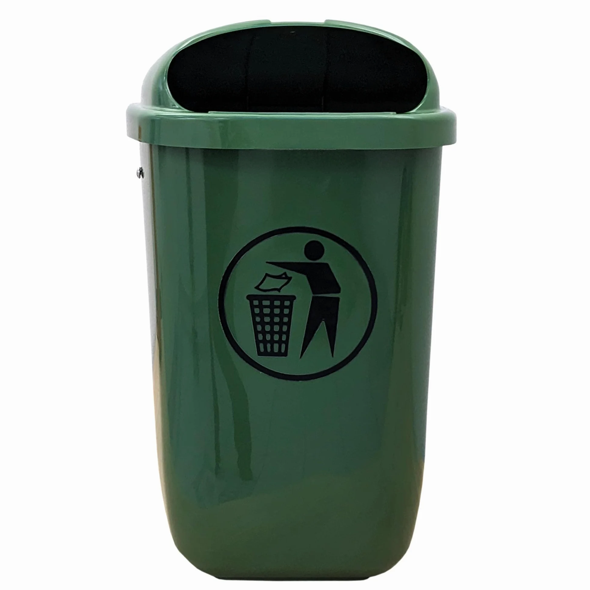 Pattumiera in plastica in RAL 6017 verde maggio, DIN 30713
