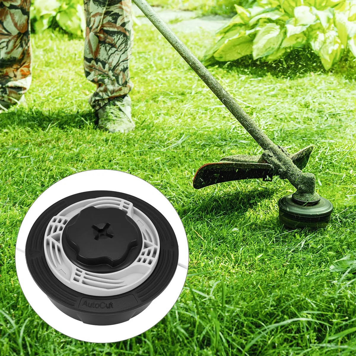 QWORK® C6-2 Testa di taglio, Sostituzione testina di filo per decespugliatore, Compatibile con STIHL FS38, FS40, FS45 OEM 40067102126
