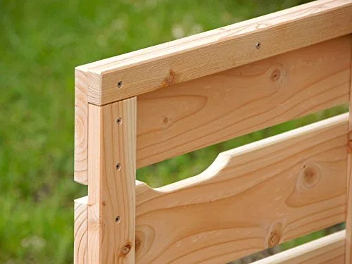 Set di 3 contenitori per bidoni della spazzatura, 120 l, in legno, colore: bianco
