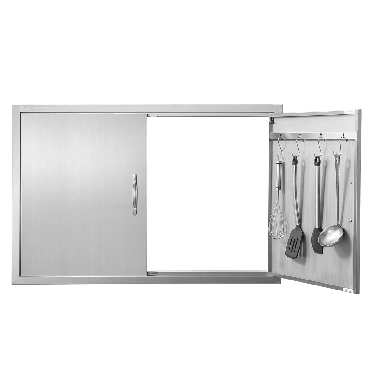 VEVOR Porta di Accesso da Incasso 990 x 660 mm, Doppia da Cucina per Esterni, in Acciaio Inox Montaggio a Incasso, a Parete Verticale, Stazione Cucina da Esterno