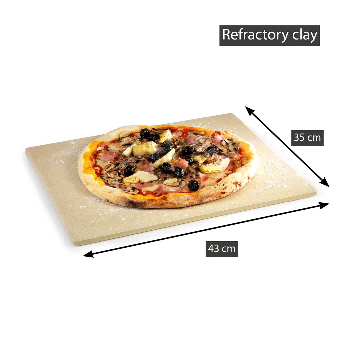 Barbecook Pietra Naturale per Pizza, Pietra per Pizza in Argilla refrattaria, Pietra per Pizza al Barbecue, Accessori per Barbecue, 43 x 35 x 1,2 cm