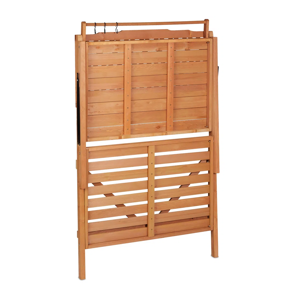 Relaxdays Banco da Lavoro, Tavolo da Giardinaggio Pieghevole, HLP: 151,5x91x62 cm, Giardino o Balcone, Marrone Chiaro