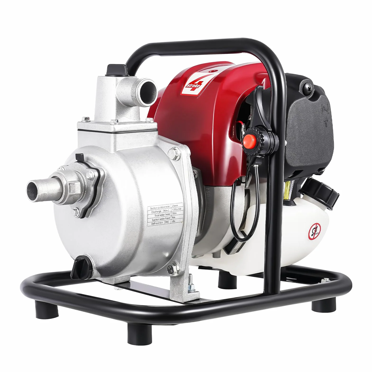 Pompa per acqua a benzina a 4 tempi, pompa da giardino, pompa per laghetti, pompa portatile a gas, pompa per acqua sporca, pompa centrifuga, motore a benzina, pompa ad alta pressione, 38 CC, 1200 W,