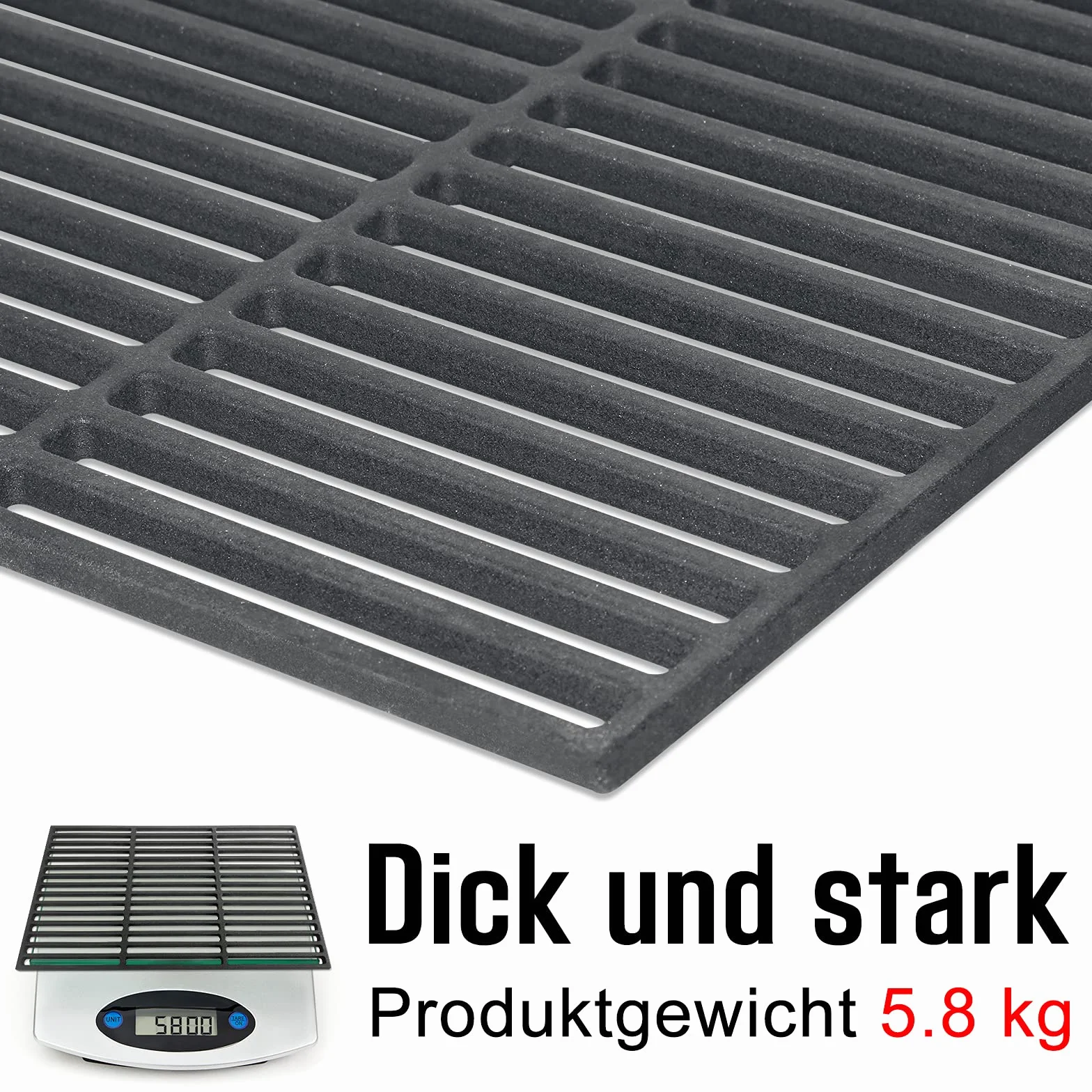 UISEBRT Griglia per barbecue in ghisa smaltata，54 x 34 cm Barbecue Accessori Barbecue per Griglia a Gas Carbone Forno e Griglia Rettangolo