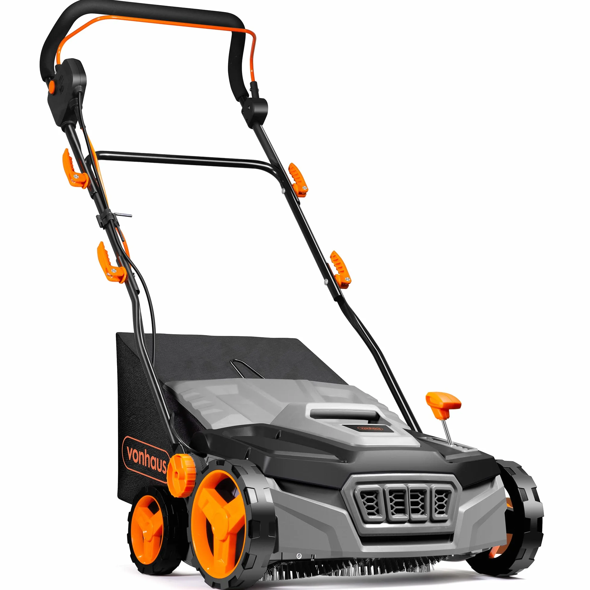 VonHaus Spazzolatrice per Erba Sintetica Elettrica, Spazzatrice Prato Sintetico, con Sacca di Raccolta, 5 Altezze Regolabili, Larghezza di Lavoro 330-380mm, Manico Pieghevole (Servizio Pesante)