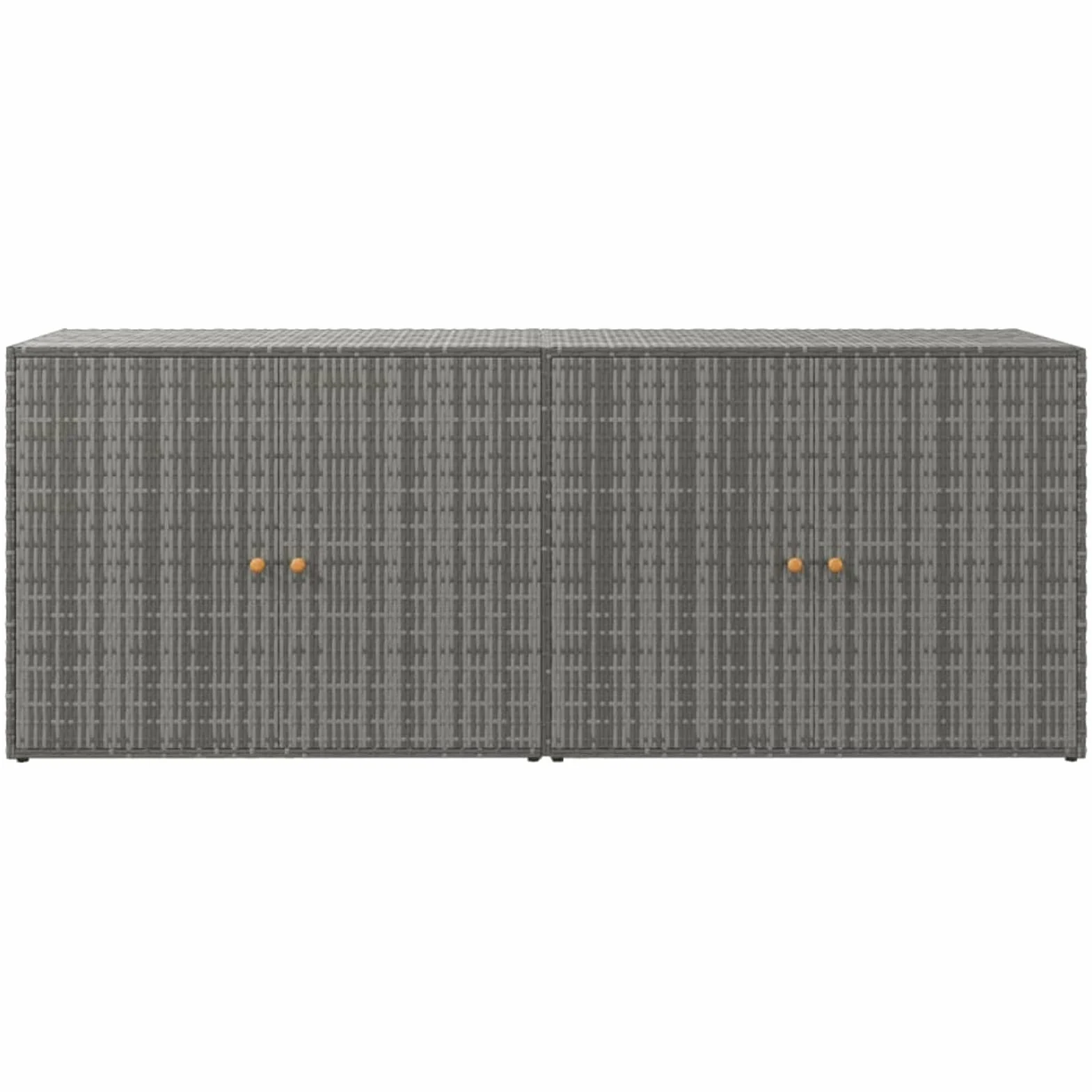 Gecheer Mobile Portaoggetti da Giardino Grigio 198x55,5x80cm Polyrattan,Armadietto,Credenza,Mobile,Portaoggetti,da Giardino,Esterno,Patio,Terrazzo,Balcone,Armadio da Esterno,Armadio Portascope,P319871