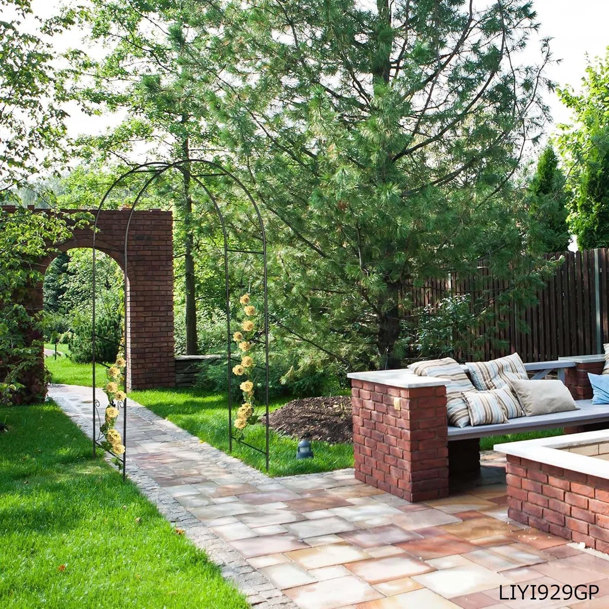 LIYI929GP ArcoDa Giardino, Supporto Piante Rampicanti, Stabile Pergole In Metallo, Decorazione Giardino, Garden Pergolas ArcoPer Rose Sostegno, 120/180/200/240/280/300cm Largo, Interni Ed Esterni
