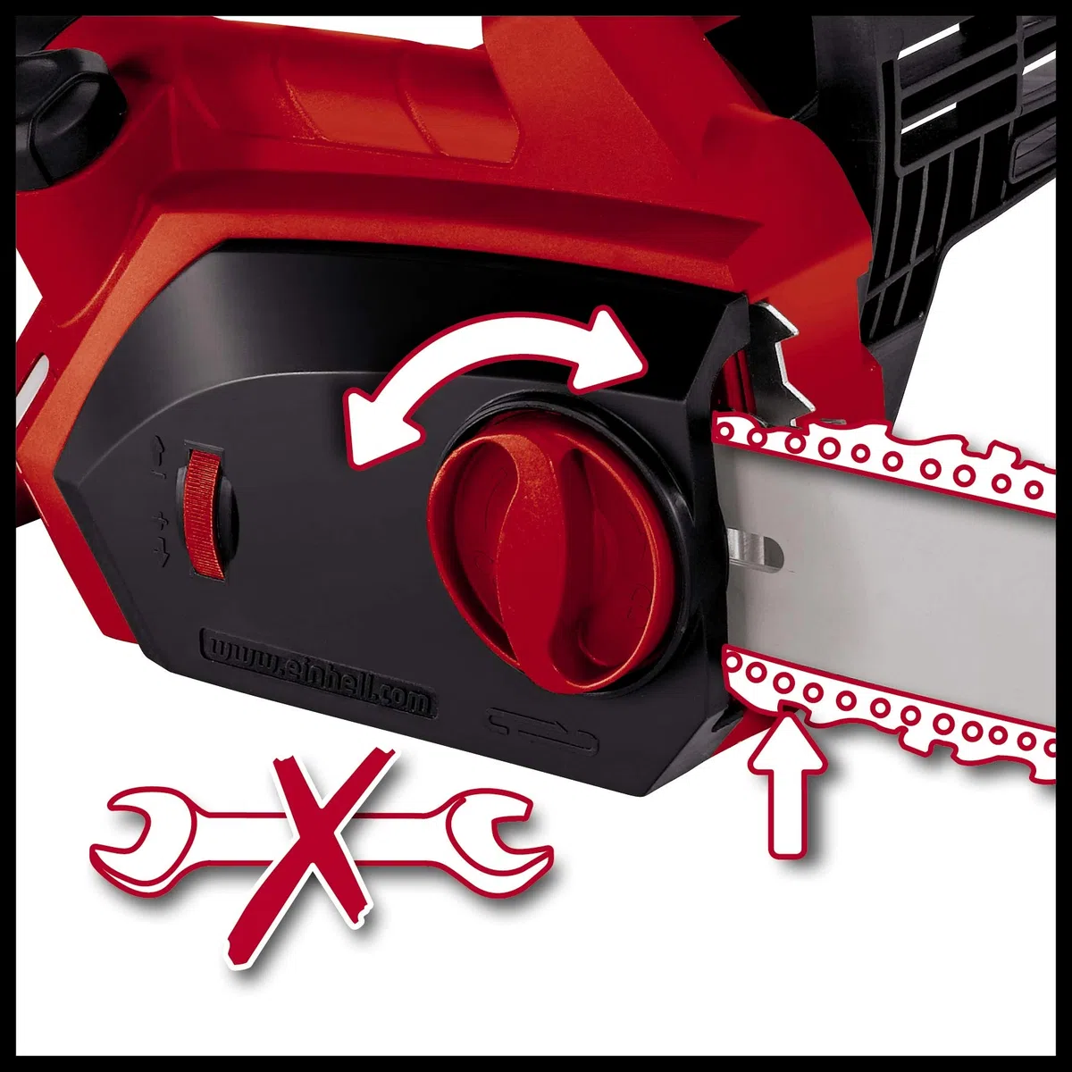 Einhell Sega elettrica (230-240 V, 1800 W, asta Oregon 35,6 cm, taglio 32,5 cm, velocità della catena 13,5 m/sec., serbatoio olio a catena da 160 ml, inclusa faretra (protezione della catena)