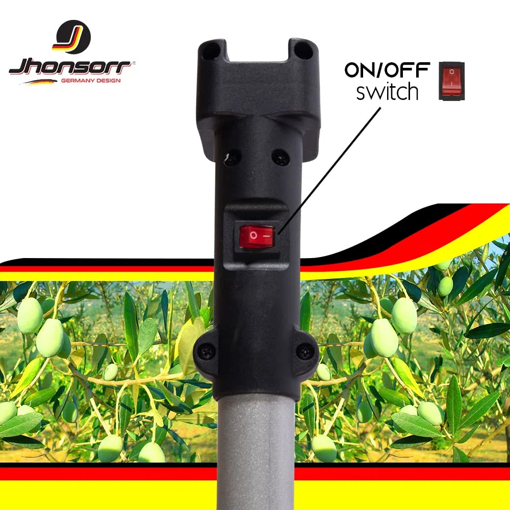 JHONSORR Scuotiolive Abbacchiatore Olive Motoabbacchiatore scuotitore olive elettrico 12V 140 watt batteria rastrelli 1000 battiti peso ridotto MANINA OMAGGIO EXTRA