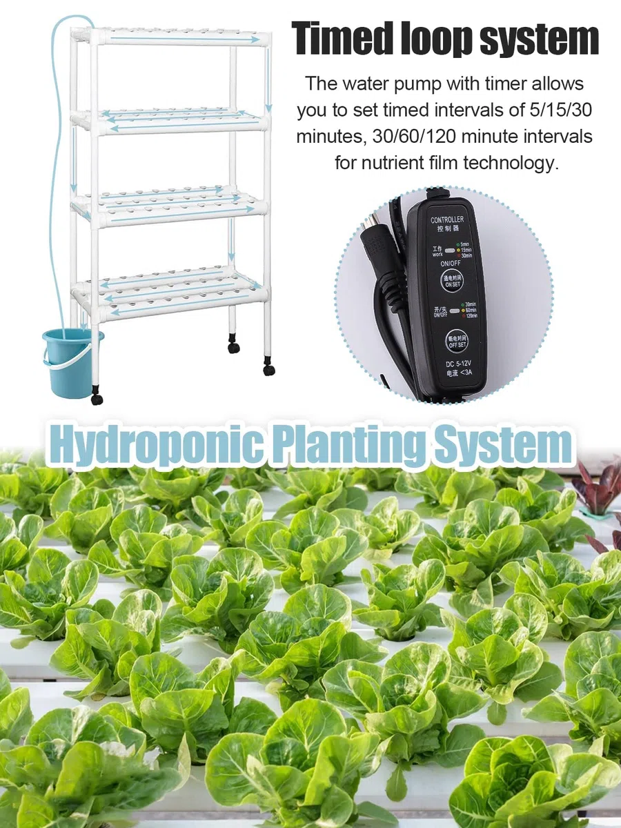 Kalolary Coltivazione Idroponica, Sito Idroponico Grow Kit 108 Siti 12 Tubi Coltivazione Idroponica Sistema di Coltivazione Idroponica Senza Suolo Kit per Il Giardino di Casa