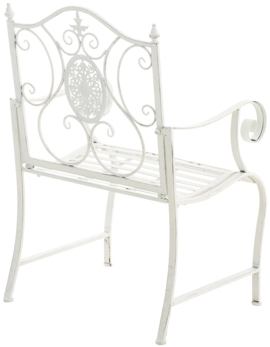 CLP Set di 2 sedie da Giardino Punjab in Stile Rustico I Sedia in Ferro Laccato I Sedia da Giardino Extra Robusta, Colore:Antico Bianco