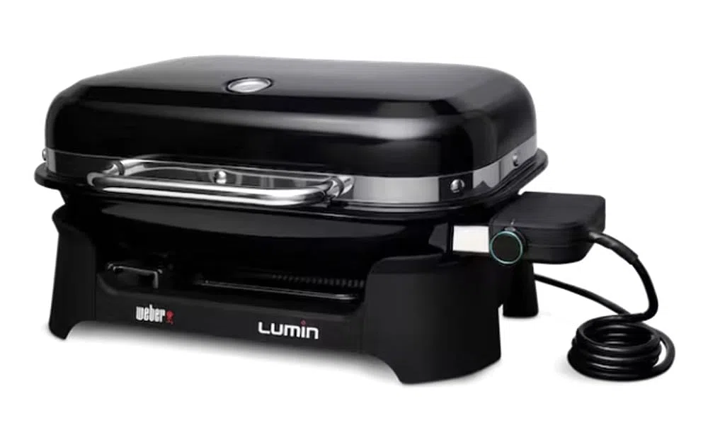 Weber Lumin Barbecue Elettrico/rosolare, affumicare, cuocere a Vapore, Cucinare e Mantenere in Caldo, Fino a 315 °C, Superficie di Cottura 33 × 49 cm, Nero (92010953)