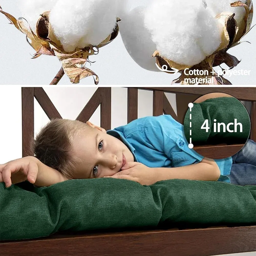 Cuscini per Dondolo da Esterno 3 Posti Impermeabili, Cuscino per Dondolo da Veranda con Fasce Sostituibili, Cuscini per Panca per Mobili da Giardino con Schienale per Prato e Giardino (Colore