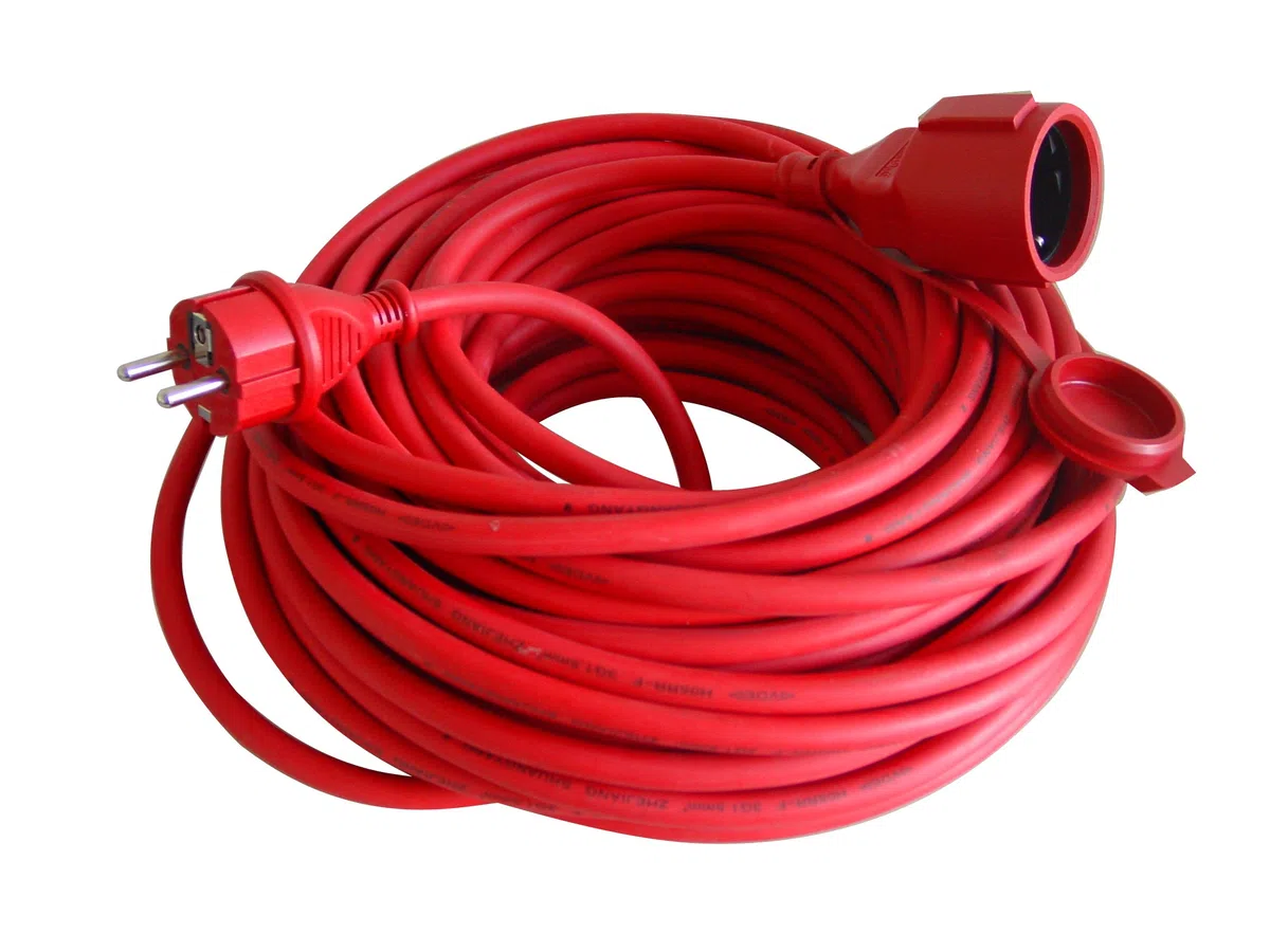 Unitec 44590 cavo prolunga in gomma, H05RR-F 3 G1,5 mm², 25 m, rosso