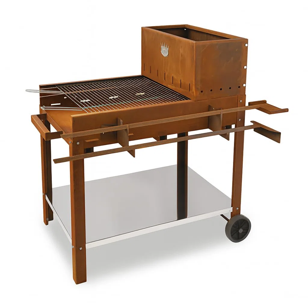 BARBECUE A LEGNA FLIPPER 45X50 CORTEN DA ESTERNO